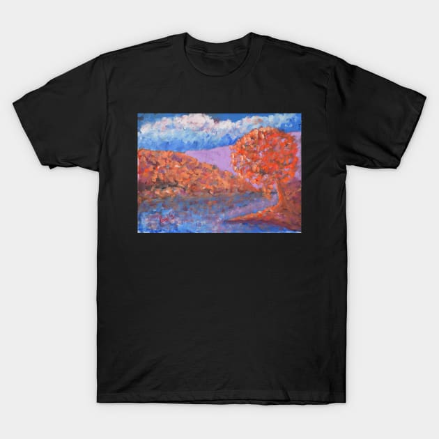 Rivers Edge - Shades of Red T-Shirt by pops